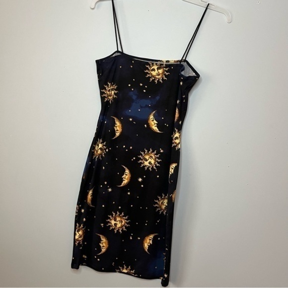 Bear Dance Celestial Gold Sun And Moon Bungee Strap Cami Mini Dress Size Small - Picture 15 of 15